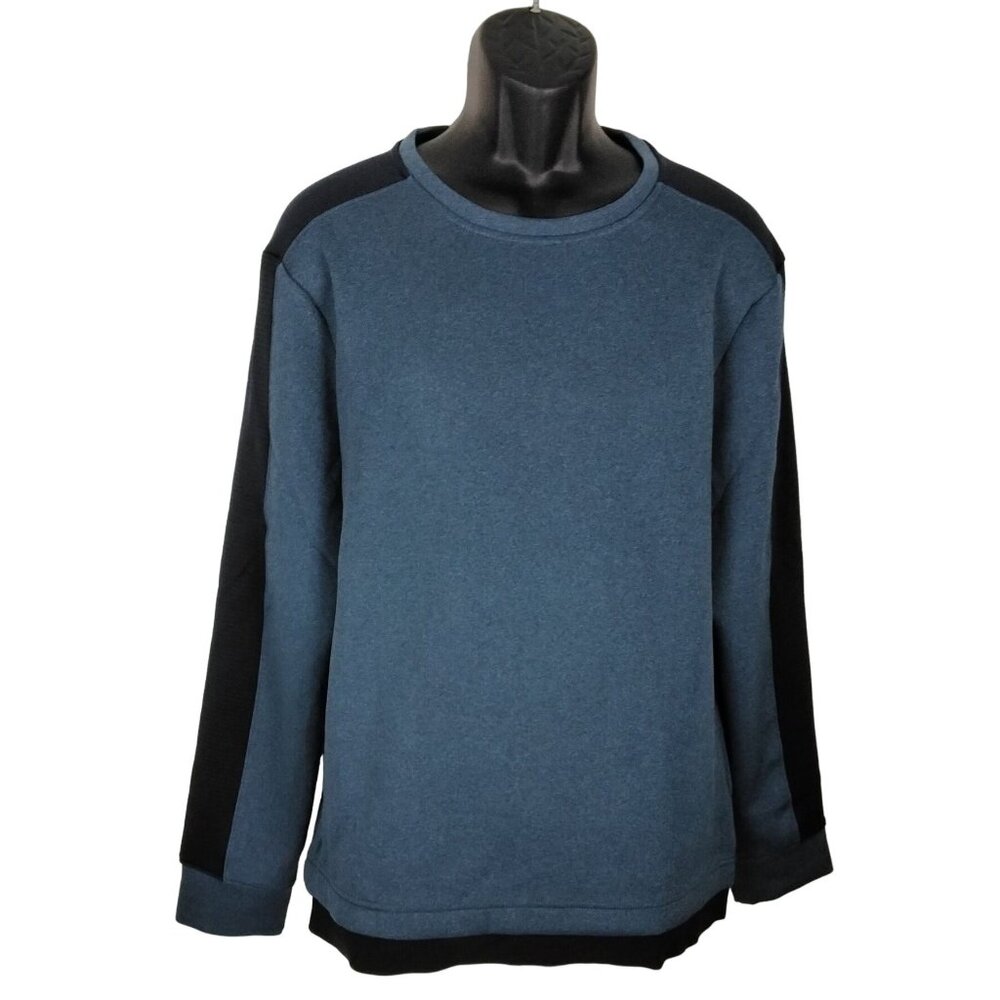 All In Motion Mens Performance Black and Blue Long-Sleeve Sweatshirt Size L